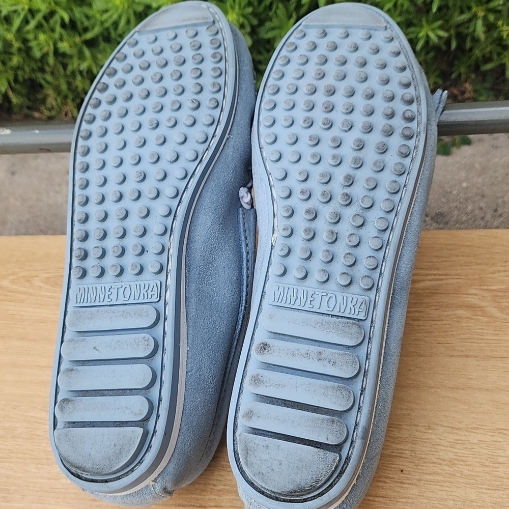 Minnetonka light blue suede moccasins size 7 - Picture 7 of 11